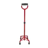 Bastón cuádruple PREMIUM, rojo, con mango cerrado, 136 kg | MOBIAK